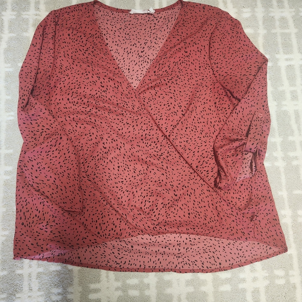 Faux wrap blouse